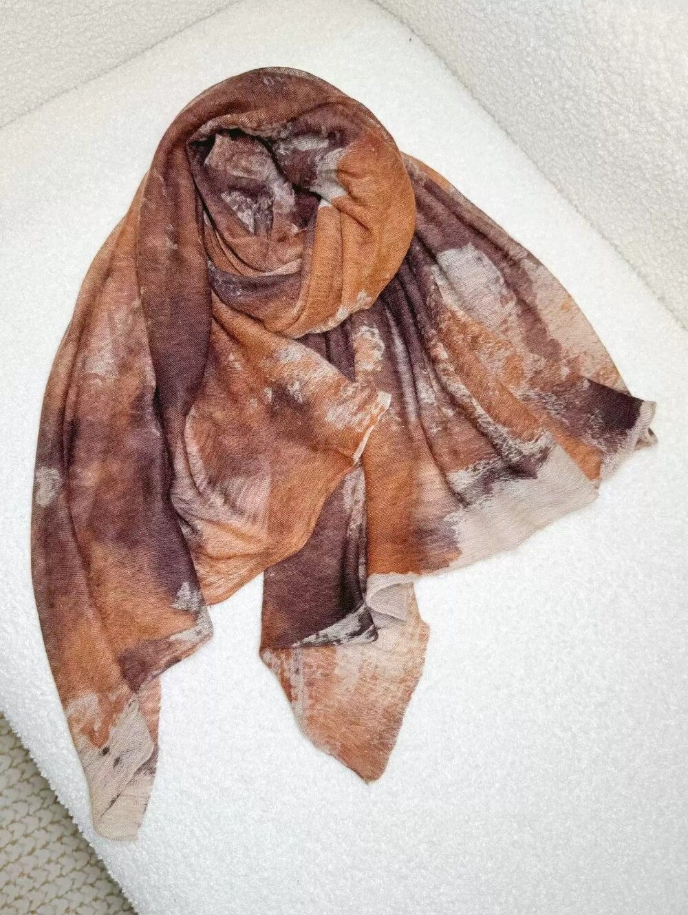 NWT Featherlight Coffee brown 100% Cashmere Scarf Wrap $285